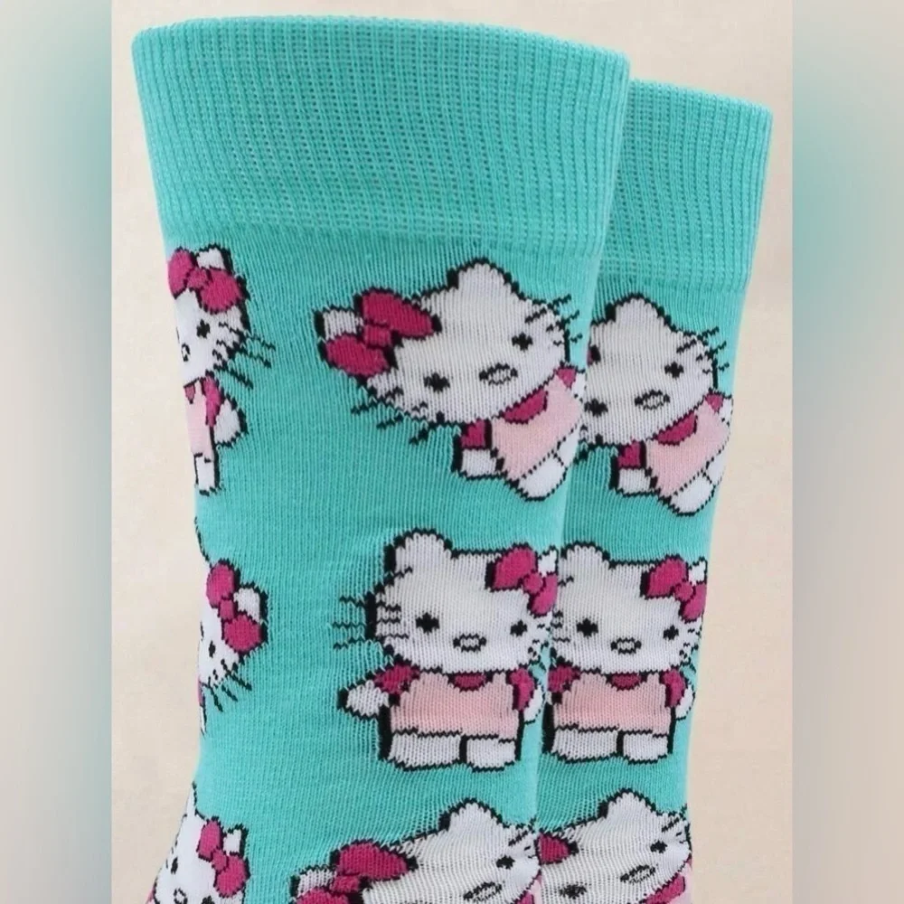 Hello Kitty Teal Mid Calf Socks